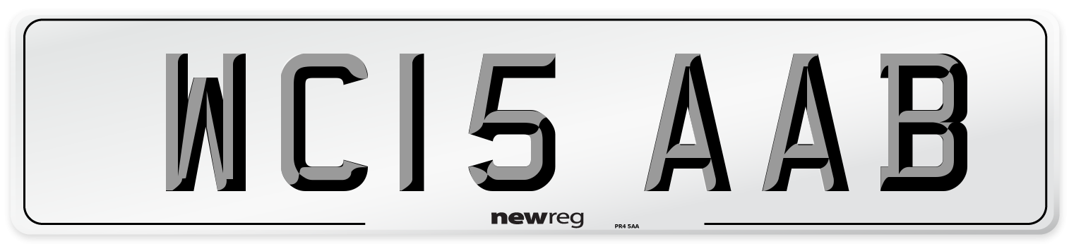 WC15 AAB Number Plate from New Reg